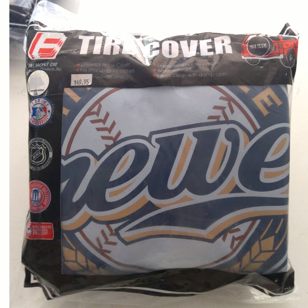 MLB Brewers universal tire cover for vehicles Fits up to 16 in rim Retail $49.99